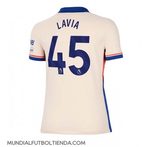 Camiseta Chelsea Romeo Lavia #45 Segunda Equipación Replica 2024-25 para mujer mangas cortas